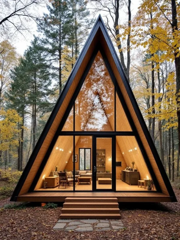 Cabaña A-frame moderna